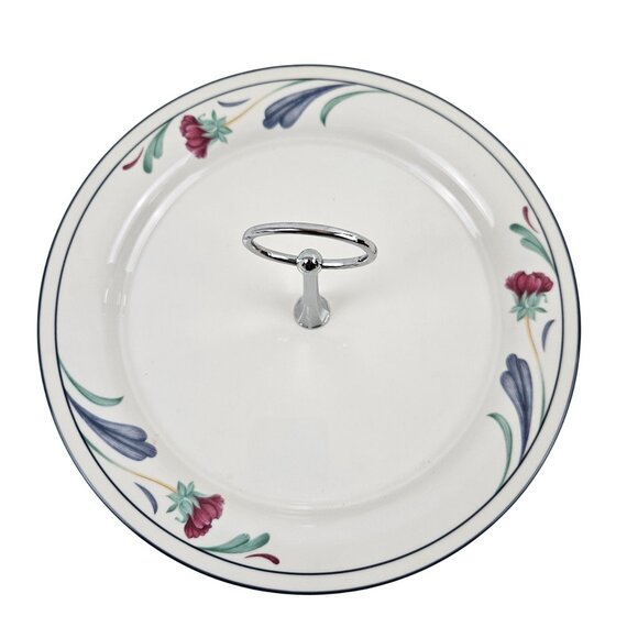 Lenox Chinastone Poppies On Blue 10in Serving Plate Handle Freezer Microwave Saf - Picture 4 of 9